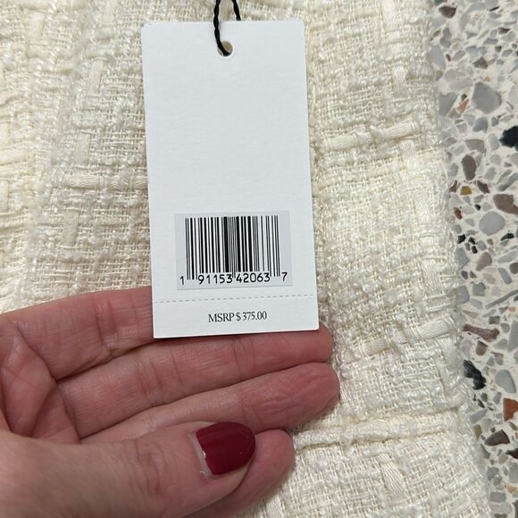 NWT Jason Wu ivory cream tweed blazer small s gold buttons - Picture 4 of 6